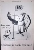 Guinness is Good For Golf 1939 Original 86 Years-Old Vintage Print G.E. 842