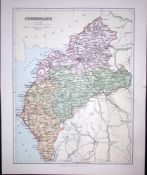 Cumbria Lake District Detailed 1894 Coloured Antique 130 Years-Old Map.