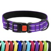 28 x Padded Nylon Reflective Dog Collars RRP £271.12 L13b