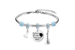 10 x Music Initial A-Z Bracelet For Fans and Lovers
