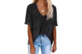 11 x Women's Tops Summer V-Neck Lb40