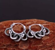 New! 1 Pair Circle Snake Earrings