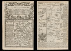 Bowen 290 Yrs Old Scarce Detailed Road Map London Bedford Biggleswade Ampthill.