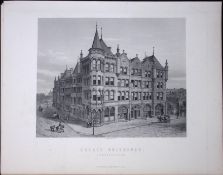Yorkshire Huddersfield Estate Buildings Antique 150 Years-Old Engraving-20