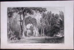 Cornwall Lostwithiel Restormel Castle Antique 193 Years-Old Steel-Engraving-36