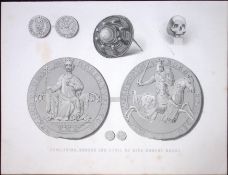 King Robert Bruce, Seal & Brooch Scotland Antique 152 Years-Old Engraving-16