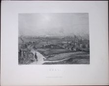 Yorkshire Hull Town & River Antique 150 Years-Old Engraving-12