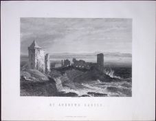 St Andrews Castle Scotland Victorian Antique 152 Years-Old Engraving-28