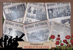 Collection 5 WW1 Authentic Antique Newspapers War Reports & Pictures-12