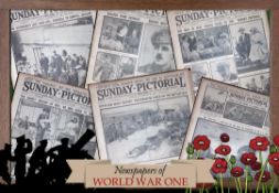 Collection 5 WW1 Authentic Antique Newspapers War Reports & Pictures-13.