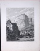Edinburgh Castle Scotland Victorian Antique 152 Years-Old Engraving-26