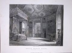 Queen Marys Room Holyrood Scotland Antique 152 Years-Old Engraving-13