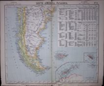 1883 Antique Coloured Letts Map South America Falklands, Patgonia-22