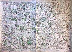 Thetford Norfolk Cloth Backed Antique 1920 Engineering Large 28 x 20 (inches) Working Map.