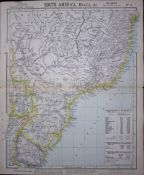 1883 Antique Coloured Letts Map South America Brazil. Paraguay-20