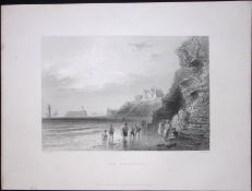 New Brighton Beach Liverpool WH Bartlett 1842 Antique Steel Engraving-107