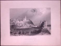 Macduff Near Banff Scotland WH Bartlett 1842 Antique Steel Engraving-79