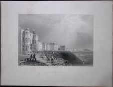 Blackpool Beach Scene WH Bartlett 1842 Antique Steel Engraving-92