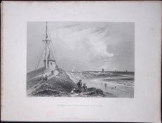 Fleetwood On Wyre Scene WH Bartlett 1842 Antique Steel Engraving-110