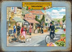 Bobby on the Beat Village Life Nostalgic Scene Large Metal Wall Art