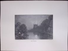 J.M.W Turner Rare “Eton College On The Thames” 1873 Picturesque Views in England-74