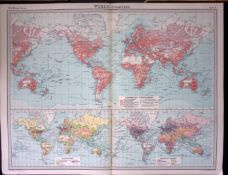 The World Commerce Development Large Antique Map John Bartholomew