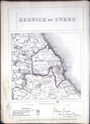 Berwick Upon Tweed Northumberland Boundary Commission 157-Year-Old Antique Map.
