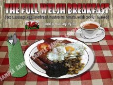 Traditional Full Welsh Breakfast Large Metal Wall Art