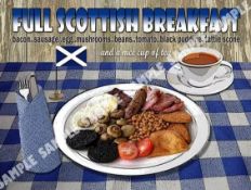 Traditional Full Scottish Breakfast Large Metal Wall Art