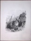 Folkestone Harbour Kent WH Bartlett 183 Years-Old Antique Steel Engraving-13