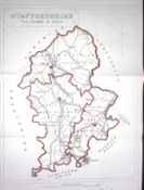 Staffordshire Boundary Commission 157-Year-Old Large Antique Map.