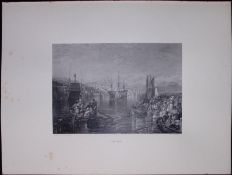 J.M.W Turner Rare “Saltash Cornwall” 1873 Picturesque Views in England-12