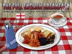 Traditional Full English Breakfast Large Metal Wall Art