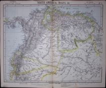 1883 Antique Coloured Letts Map South America Brazil, Columbia-17