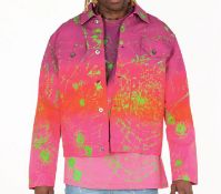 MJB Marc Jaques Burton Multi Ombre Pax Hand Crafted Denim Jacket, Online Price £960, Size XL (52)...