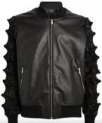MJB Marc Jaques Burton Spiked Leather Bomber Jacket, Online Price £1165, Size XXXL (56).