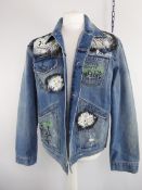 MJB Marc Jaques Burton Pax Denim Jacket, Hand Painted, Size 54 (XXL). Sold Out