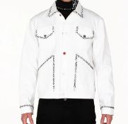 MJB Marc Jaques Burton Pax Punk Stitched Denim Jacket, Online Price £580, Size XL (52).