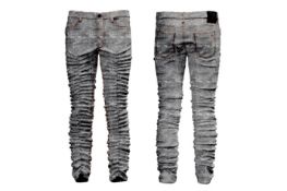 MJB Marc Jaques Burton Acid Wash Zip Flair Stack Pants, Online Price £575, Size 30