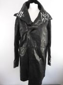 MJB Marc Jaques Burton Long Leather Coat, Hand Painted, Size M, Sold Out