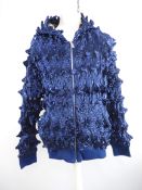 MJB Marc Jaques Burton Spiked Organza Zip Jacket Hoodie, Size M Sold Out