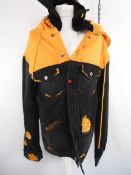 MJB Marc Jaques Burton Magna Pax Hand Painted Denim Hoodie, Size 48 (M). Online Price £650