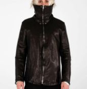 MJB Marc Jaques Burton Exaggerated Neck Leather Jacket, Online Price £550, Size XXL (54).