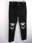 MJB Marc Jaques Burton Denim Skull Crixus Jeans, Online Price £595, Size 32