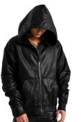 MJB Marc Jaques Burton Black Oil Zip Hoodie, Online Price £407, Size XS.