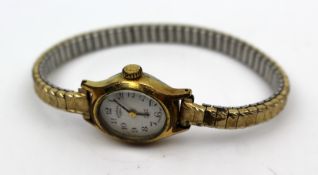 Vintage Rotary Ladies' Wristwatch – Swiss Made, Gold-Tone Case & Expanding Bracelet