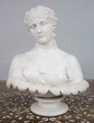 Victorian Parian Ware Bust of Clytie Sculpted by C. Delpech