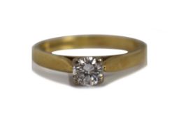 Diamond Solitaire Ring - 18ct Yellow Gold, 0.42ct Diamond
