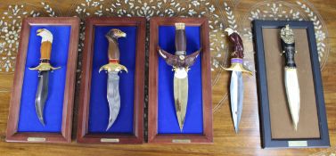 Collection of 5 Decorative Franklin Mint Daggers