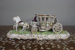 Italian Decorative Porcelain Carriage by Luigi Fabris
